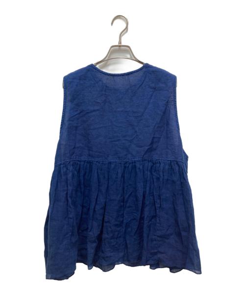 nest Robe（ネストローブ）nest Robe (ネストローブ) リネンインディゴ墨染めノースリーブ ブラウス インディゴ サイズ:FREEの古着・服飾アイテム