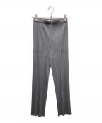 PLEATS PLEASEプリーツプリーズ）の古着「ストレートプリーツパンツ」｜グレー