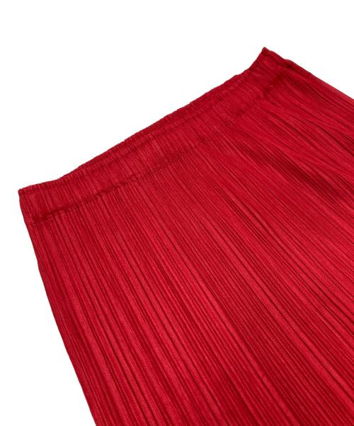 PLEATS PLEASE（プリーツプリーズ）PLEATS PLEASE (プリーツプリーズ) タイトプリーツスカート レッド サイズ:3の古着・服飾アイテム