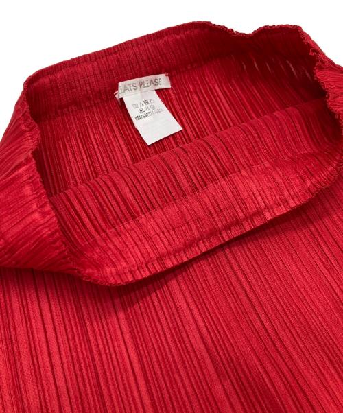 PLEATS PLEASE（プリーツプリーズ）PLEATS PLEASE (プリーツプリーズ) タイトプリーツスカート レッド サイズ:3の古着・服飾アイテム