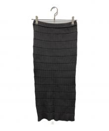 PLEATS PLEASE（プリーツプリーズ）の古着「JIGGLY KNITスカート　/ ジグリーニットスカート」｜ブラウン