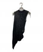 ISSEY MIYAKEイッセイミヤケ）の古着「アシンメトリーノースリーブニット」｜ブラック