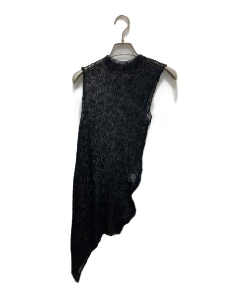 ISSEY MIYAKE（イッセイミヤケ）ISSEY MIYAKE (イッセイミヤケ) アシンメトリーノースリーブニット ブラック サイズ:2の古着・服飾アイテム