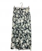 IENAイエナ）の古着「掠りフラワーピンタックストレートパンツ」｜グレー