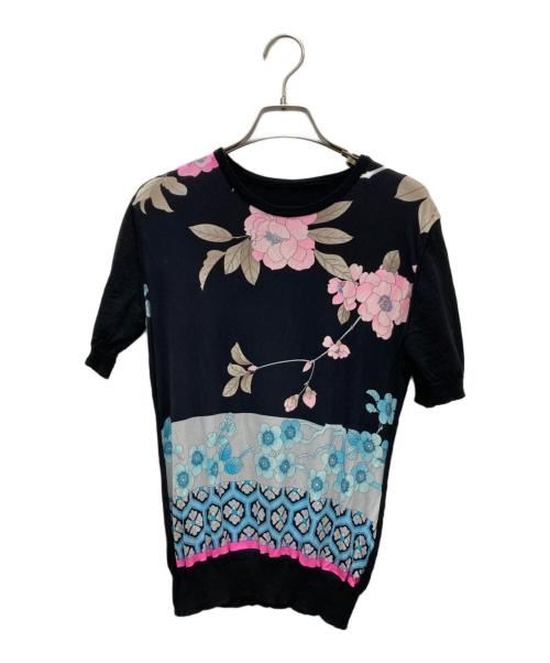 LEONARD（レオナール）LEONARD (レオナール) 半袖ニット ブラック サイズ:不明の古着・服飾アイテム