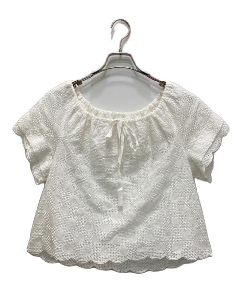 tricot COMME des GARCONS（トリココムデギャルソン）tricot COMME des GARCONS (トリココムデギャルソン) カットワークブラウス ホワイト サイズ:Mの古着・服飾アイテム