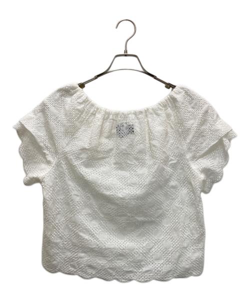 tricot COMME des GARCONS（トリココムデギャルソン）tricot COMME des GARCONS (トリココムデギャルソン) カットワークブラウス ホワイト サイズ:Mの古着・服飾アイテム