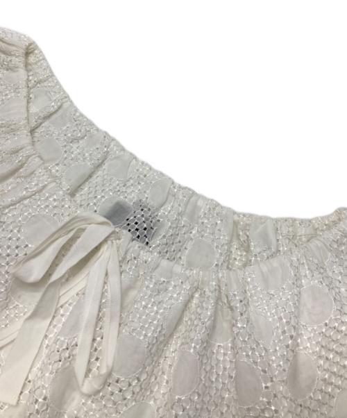 tricot COMME des GARCONS（トリココムデギャルソン）tricot COMME des GARCONS (トリココムデギャルソン) カットワークブラウス ホワイト サイズ:Mの古着・服飾アイテム
