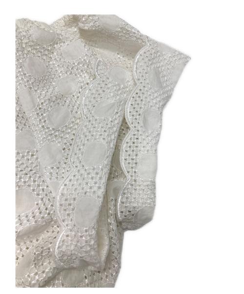 tricot COMME des GARCONS（トリココムデギャルソン）tricot COMME des GARCONS (トリココムデギャルソン) カットワークブラウス ホワイト サイズ:Mの古着・服飾アイテム