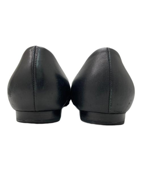 CHANEL（シャネル）CHANEL (シャネル) チェーンココマークフラットパンプス ブラック サイズ:36Cの古着・服飾アイテム