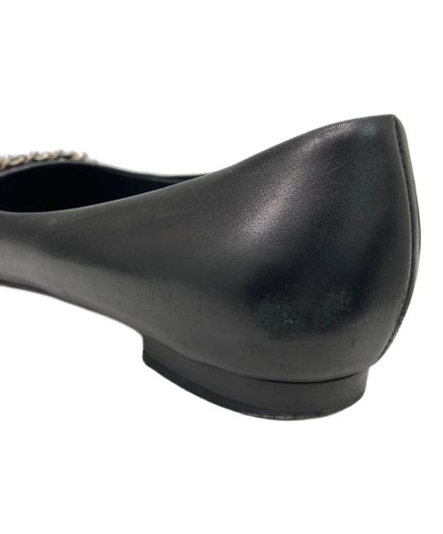 CHANEL（シャネル）CHANEL (シャネル) チェーンココマークフラットパンプス ブラック サイズ:36Cの古着・服飾アイテム