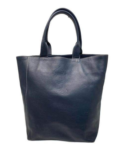 HIROFU（ヒロフ）HIROFU (ヒロフ) レザートートバッグ ネイビーの古着・服飾アイテム