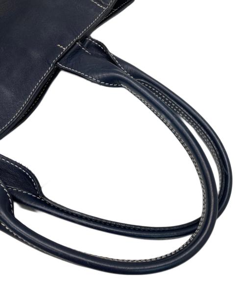 HIROFU（ヒロフ）HIROFU (ヒロフ) レザートートバッグ ネイビーの古着・服飾アイテム