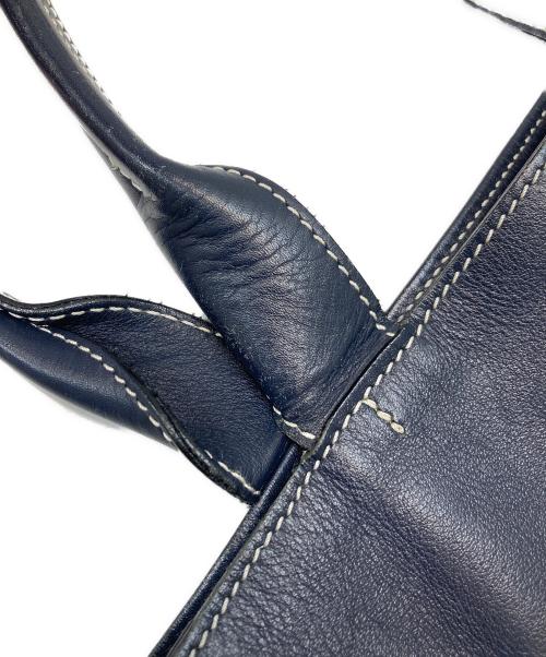 HIROFU（ヒロフ）HIROFU (ヒロフ) レザートートバッグ ネイビーの古着・服飾アイテム