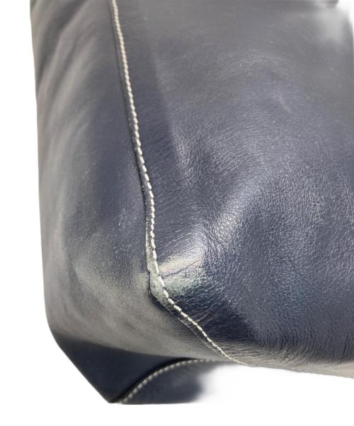 HIROFU（ヒロフ）HIROFU (ヒロフ) レザートートバッグ ネイビーの古着・服飾アイテム