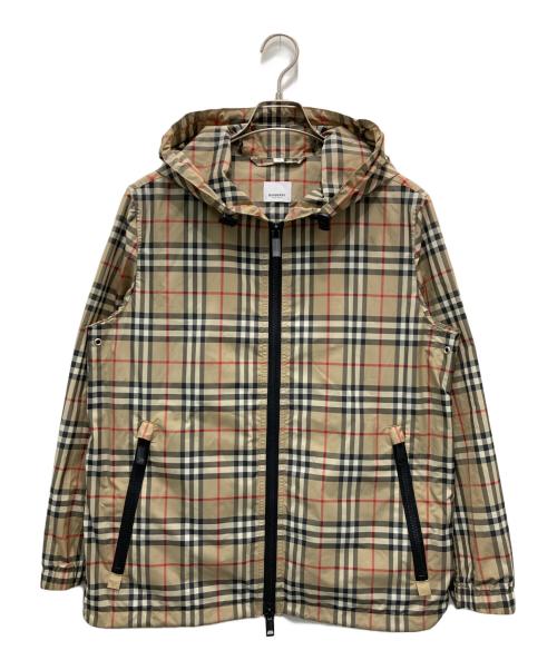 BURBERRY LONDON（バーバリーロンドン）BURBERRY LONDON (バーバリーロンドン) チェック リサイクルポリエステルフーデッドジャケット ベージュ サイズ:38の古着・服飾アイテム