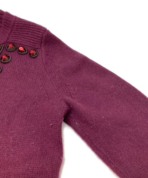 BURBERRY LONDON（バーバリーロンドン）BURBERRY LONDON (バーバリーロンドン) ビジューニット パープル サイズ:Mの古着・服飾アイテム