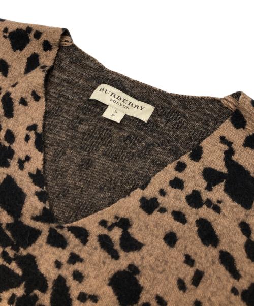 BURBERRY LONDON（バーバリーロンドン）BURBERRY LONDON (バーバリーロンドン) 総柄Vネックニット ブラウン サイズ:Sの古着・服飾アイテム