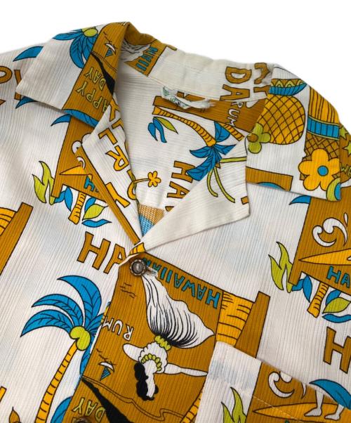 HOOKANO（ホオカノ）HOOKANO (ホオカノ) アロハシャツ ホワイト×イエロー サイズ:Mの古着・服飾アイテム