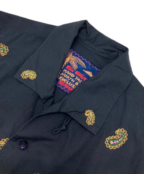 al's attire（アルズアタイア）al's attire (アルズアタイア) BEAMS PLUS (ビームスプラス) Paisley Open Collar Shirt ネイビー サイズ:Mの古着・服飾アイテム