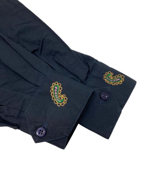 al's attire（アルズアタイア）al's attire (アルズアタイア) BEAMS PLUS (ビームスプラス) Paisley Open Collar Shirt ネイビー サイズ:Mの古着・服飾アイテム