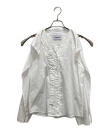 KINDER SALMON（キンダーサロモン）の古着「デザインスリーブブラウス」｜ホワイト