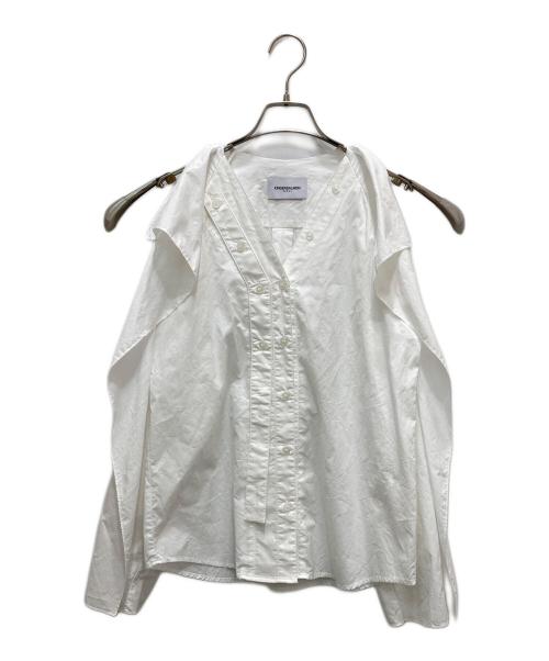 KINDER SALMON（キンダーサロモン）KINDER SALMON (キンダーサロモン) デザインスリーブブラウス ホワイト サイズ:不明の古着・服飾アイテム