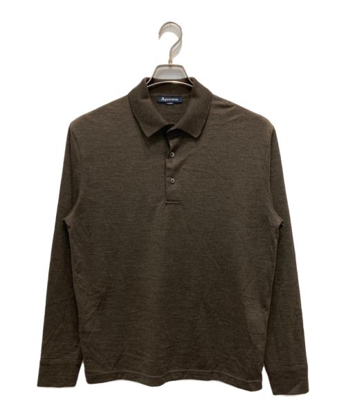 Aquascutum（アクアスキュータム）Aquascutum (アクアスキュータム) TEC.3 NZ Merino Wool Polo ブラウン サイズ:Lの古着・服飾アイテム