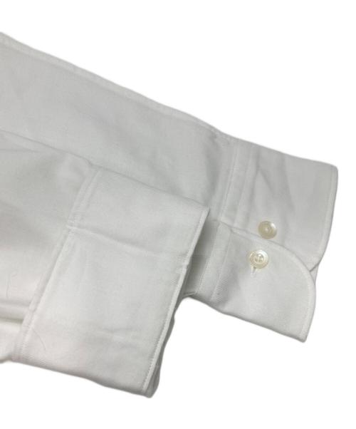 Aquascutum（アクアスキュータム）Aquascutum (アクアスキュータム) ブラッシュドツイルバンドカラーシャツ ホワイト サイズ:LL 未使用品の古着・服飾アイテム