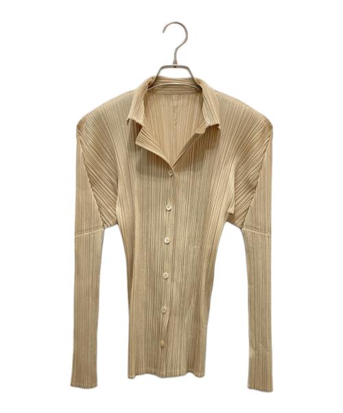 PLEATS PLEASE（プリーツプリーズ）PLEATS PLEASE (プリーツプリーズ) プリーツシャツ ベージュ サイズ:3の古着・服飾アイテム