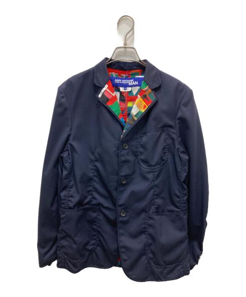 COMME des GARCONS JUNYA WATANABE MAN（コム デ ギャルソン ジュンヤ ワタナベ マン）COMME des GARCONS JUNYA WATANABE MAN (コム デ ギャルソン ジュンヤ ワタナベ マン) テーラードジャケット ネイビー サイズ:XSの古着・服飾アイテム