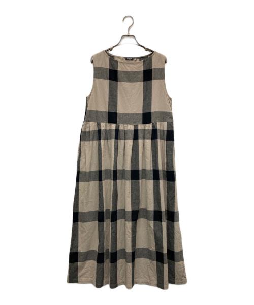 Marble SUD（マーブルシュッド）Marble SUD (マーブルシュッド) ノースリーブワンピース ブラック×ベージュ サイズ:不明（実寸参照）の古着・服飾アイテム