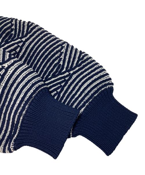 NKNIT（ンニット）NKNIT (ンニット) ケーブルニット ネイビー サイズ:不明(実寸参照)の古着・服飾アイテム