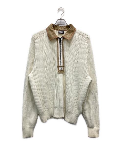 DIESEL（ディーゼル）DIESEL (ディーゼル) ハーフジップニット ベージュ サイズ:XLの古着・服飾アイテム