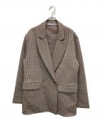 COGTHEBIGSMOKEコグザビッグスモーク）の古着「千鳥柄テーラードジャケット」｜ベージュ