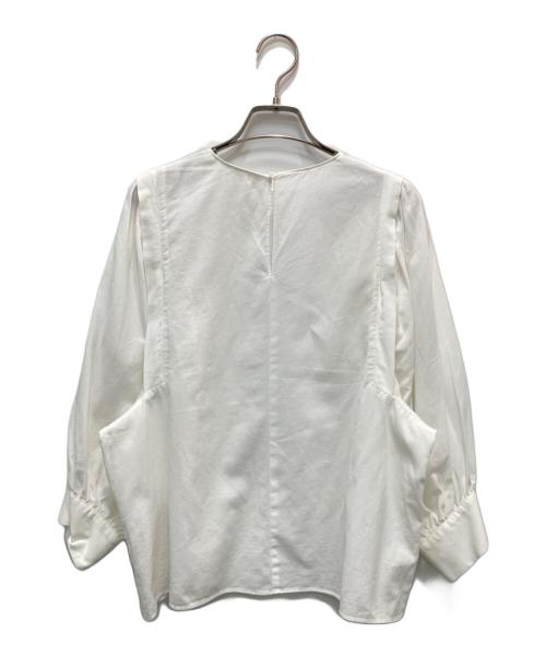 BALLSEY（ボールジィ）BALLSEY (ボールジィ) クリスタルコットンボリュームスリーブブラウス ホワイト サイズ:36の古着・服飾アイテム