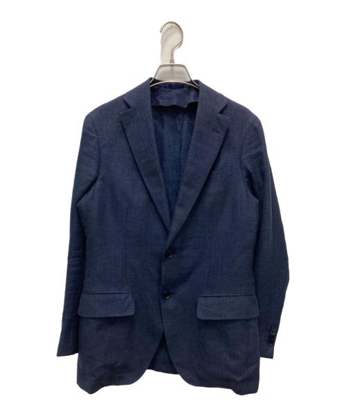 TOMORROW LAND PILGRIM（トゥモローランド ピルグリム）TOMORROW LAND PILGRIM (トゥモローランド ピルグリム) ウールリネン シングルブレステッド2Bジャケット ネイビー サイズ:44の古着・服飾アイテム