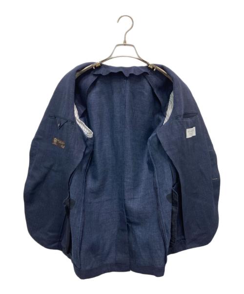 TOMORROW LAND PILGRIM（トゥモローランド ピルグリム）TOMORROW LAND PILGRIM (トゥモローランド ピルグリム) ウールリネン シングルブレステッド2Bジャケット ネイビー サイズ:44の古着・服飾アイテム