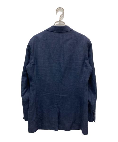 TOMORROW LAND PILGRIM（トゥモローランド ピルグリム）TOMORROW LAND PILGRIM (トゥモローランド ピルグリム) ウールリネン シングルブレステッド2Bジャケット ネイビー サイズ:44の古着・服飾アイテム