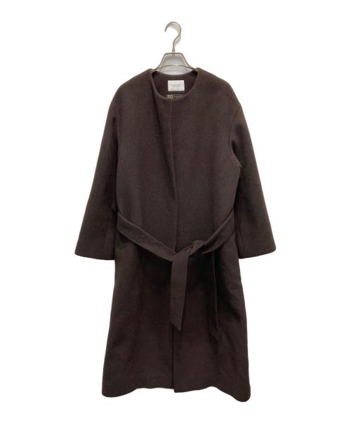 BEAUTY&YOUTH（ビューティーアンドユース）BEAUTY&YOUTH (ビューティーアンドユース) MANTECOノーカラーベルトロングコート ブラウン サイズ:Mの古着・服飾アイテム