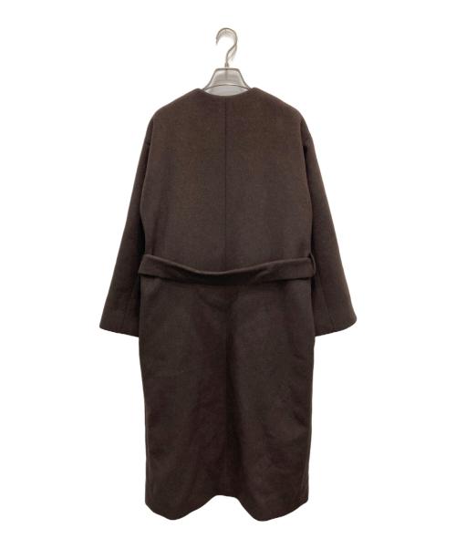 BEAUTY&YOUTH（ビューティーアンドユース）BEAUTY&YOUTH (ビューティーアンドユース) MANTECOノーカラーベルトロングコート ブラウン サイズ:Mの古着・服飾アイテム