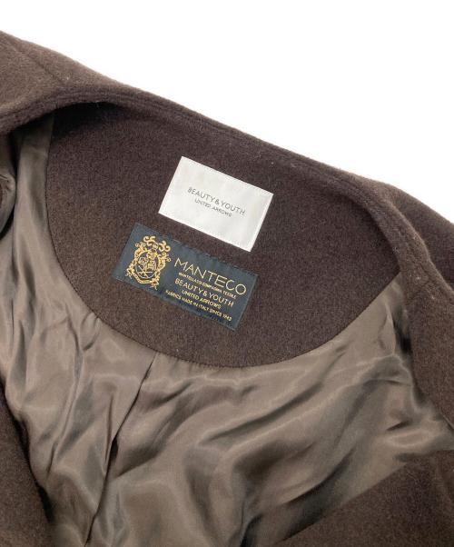 BEAUTY&YOUTH（ビューティーアンドユース）BEAUTY&YOUTH (ビューティーアンドユース) MANTECOノーカラーベルトロングコート ブラウン サイズ:Mの古着・服飾アイテム