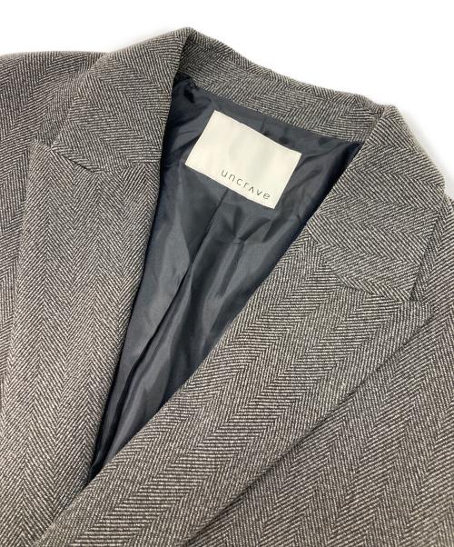 uncrave（アンクレイヴ）uncrave (アンクレイヴ) ヘリンボーンジャケットコート グレー サイズ:2の古着・服飾アイテム