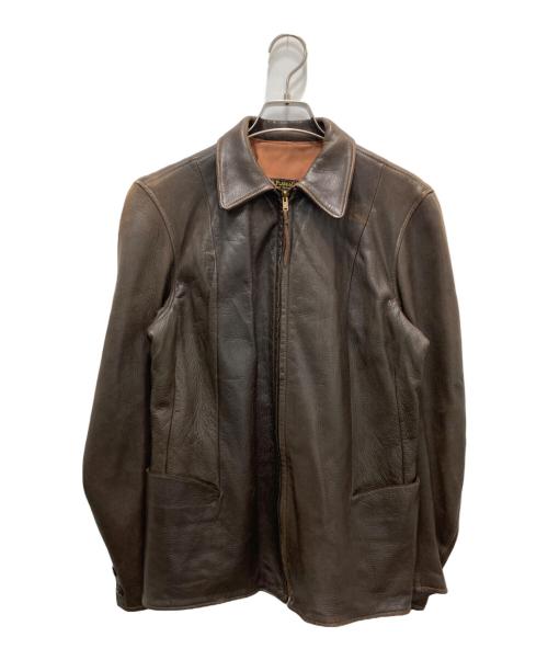 W.B PLACE&CO（ダブリュービープレイスアンドコー）W.B PLACE&CO (ダブリュービープレイスアンドコー) ヴィンテージレザージャケット ブラウン サイズ:不明（実寸参照）の古着・服飾アイテム