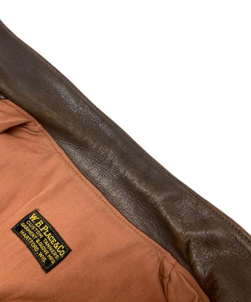 W.B PLACE&CO（ダブリュービープレイスアンドコー）W.B PLACE&CO (ダブリュービープレイスアンドコー) ヴィンテージレザージャケット ブラウン サイズ:不明（実寸参照）の古着・服飾アイテム