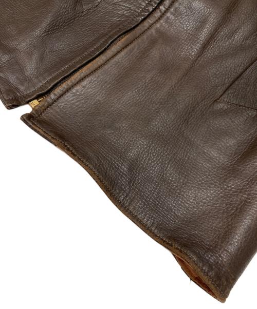 W.B PLACE&CO（ダブリュービープレイスアンドコー）W.B PLACE&CO (ダブリュービープレイスアンドコー) ヴィンテージレザージャケット ブラウン サイズ:不明（実寸参照）の古着・服飾アイテム