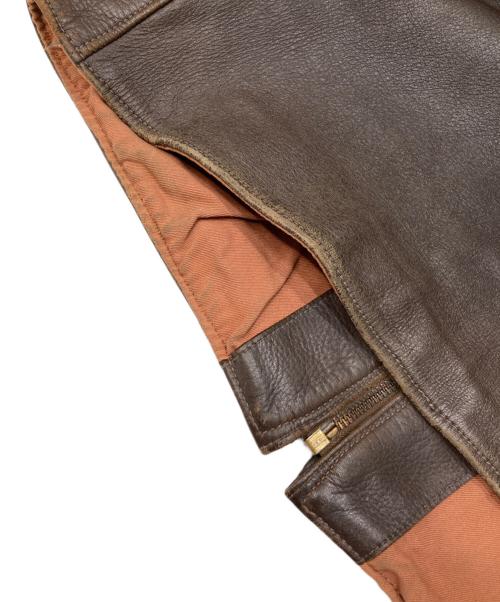 W.B PLACE&CO（ダブリュービープレイスアンドコー）W.B PLACE&CO (ダブリュービープレイスアンドコー) ヴィンテージレザージャケット ブラウン サイズ:不明（実寸参照）の古着・服飾アイテム