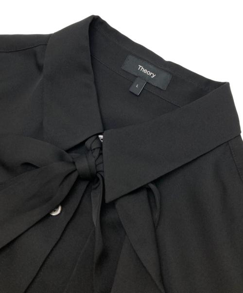 theory（セオリー）theory (セオリー) シルクボウタイブラウス ブラック サイズ:Lの古着・服飾アイテム