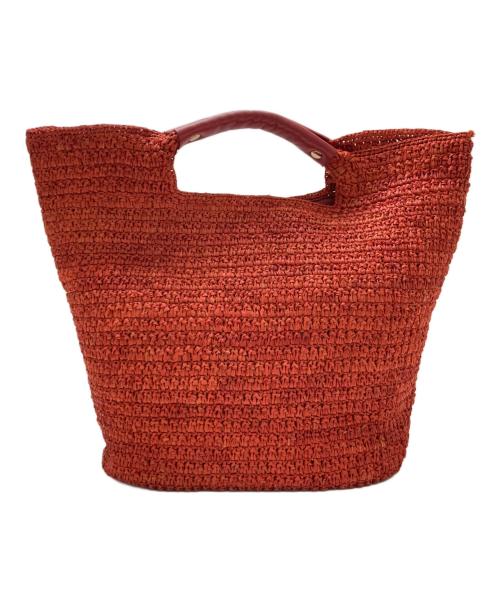 HELEN KAMINSKI（ヘレンカミンスキー）HELEN KAMINSKI (ヘレンカミンスキー) ラフィアハンドバッグ オレンジの古着・服飾アイテム