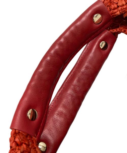 HELEN KAMINSKI（ヘレンカミンスキー）HELEN KAMINSKI (ヘレンカミンスキー) ラフィアハンドバッグ オレンジの古着・服飾アイテム